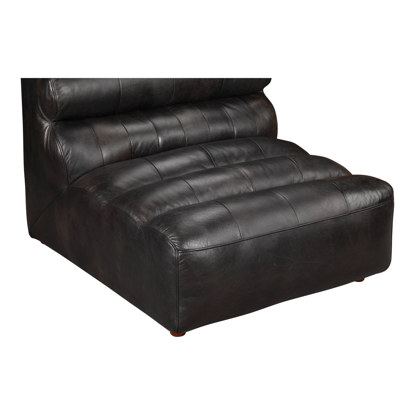 RAMSAY LEATHER SLIPPER CHAIR ANTIQUE BLACK-3