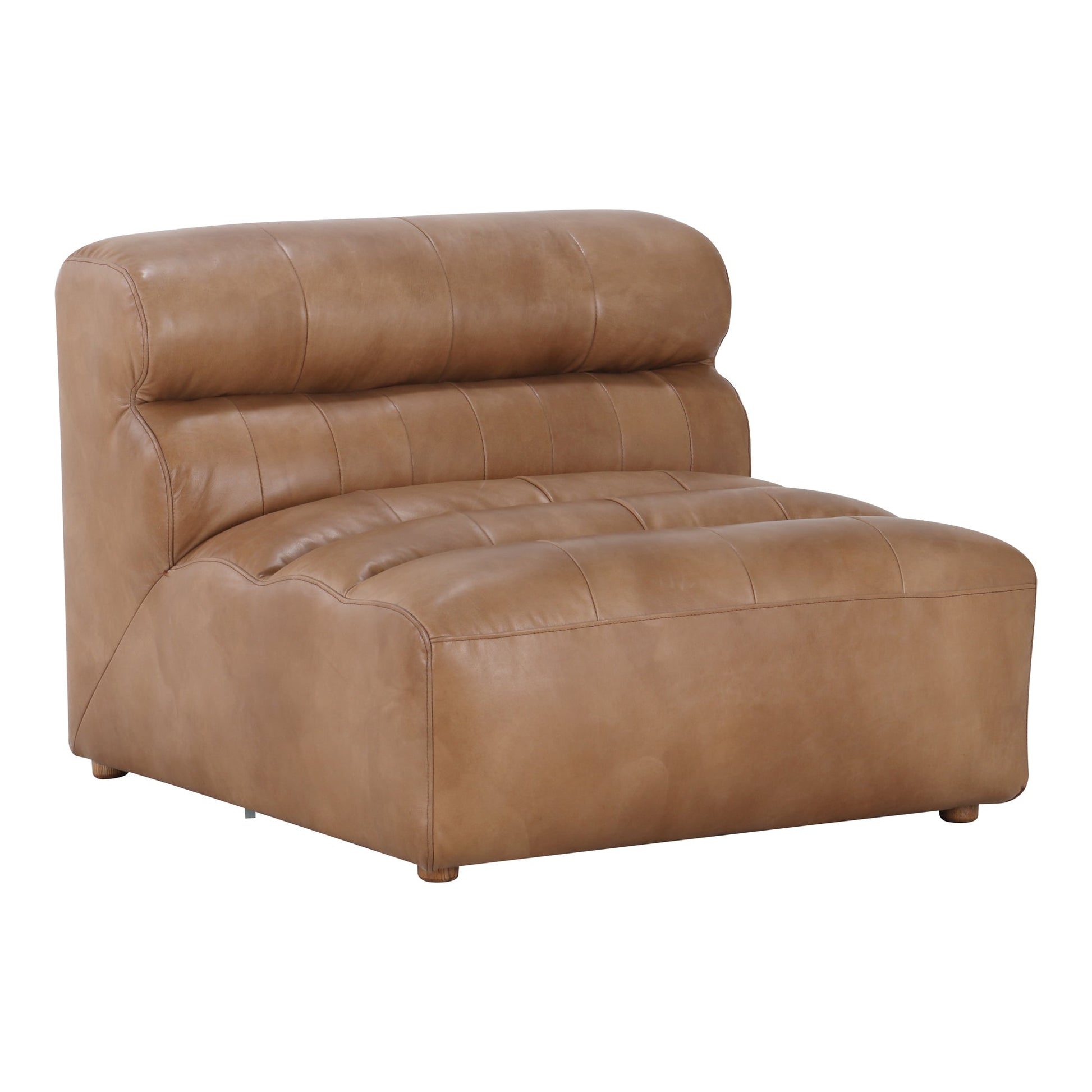 RAMSAY LEATHER SLIPPER CHAIR TAN-1