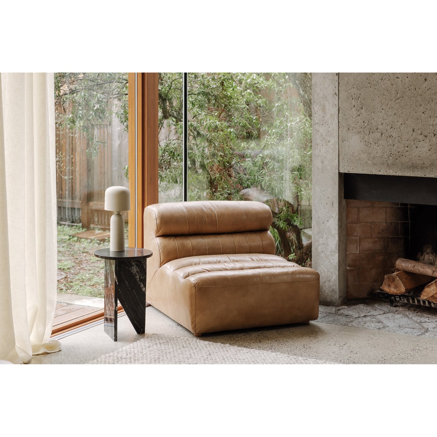 RAMSAY LEATHER SLIPPER CHAIR TAN-5