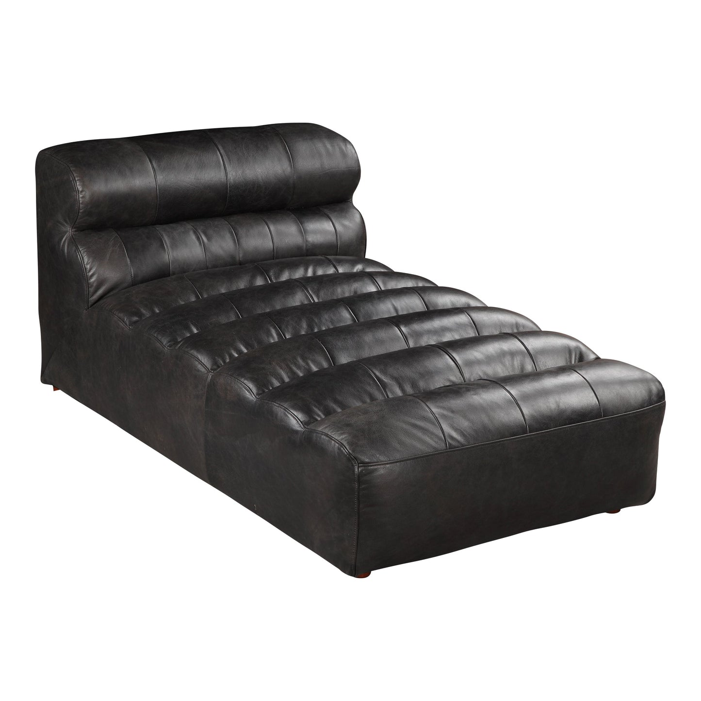 RAMSAY LEATHER CHAISE ANTIQUE BLACK-1