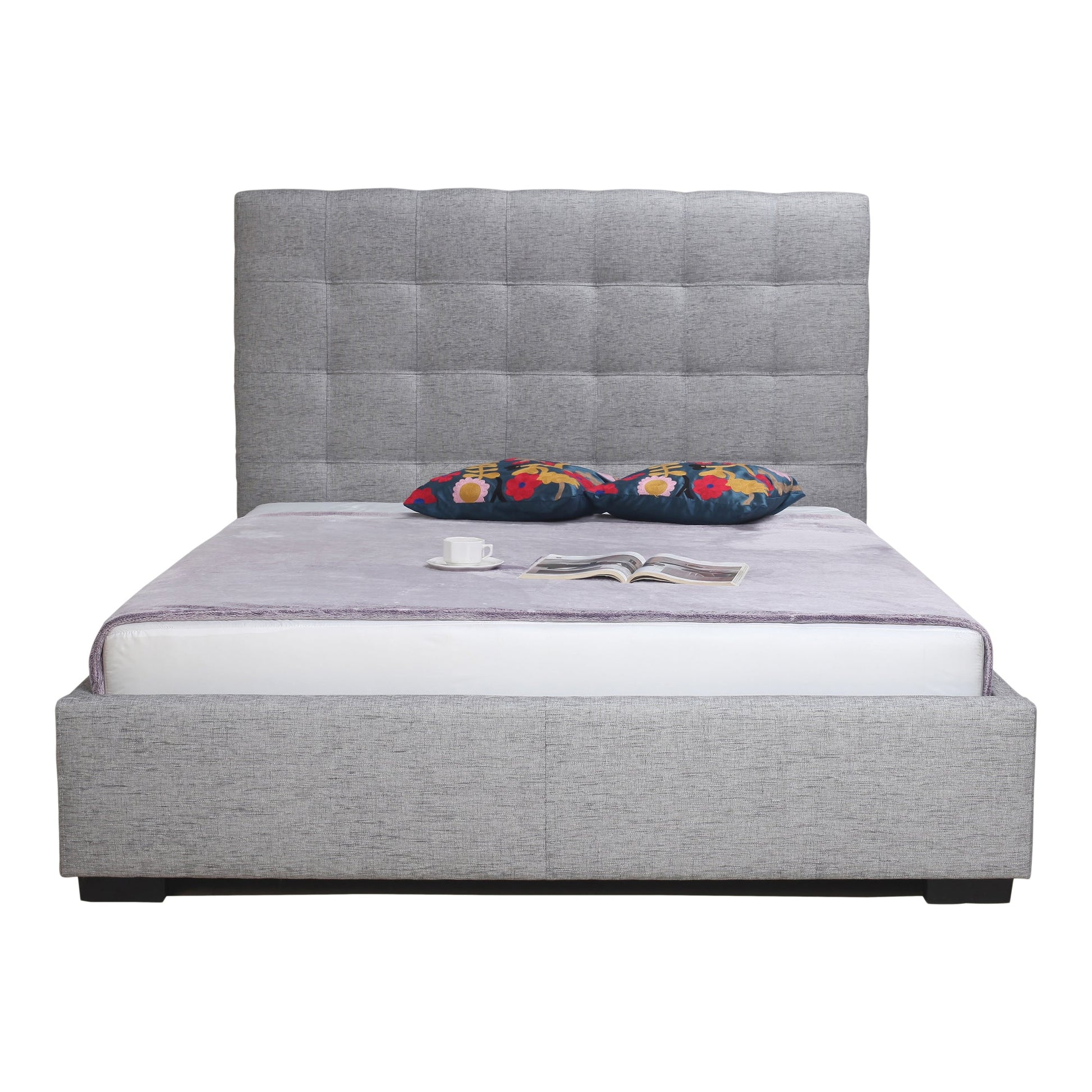 BELLE STORAGE BED QUEEN LIGHT GREY FABRIC-1