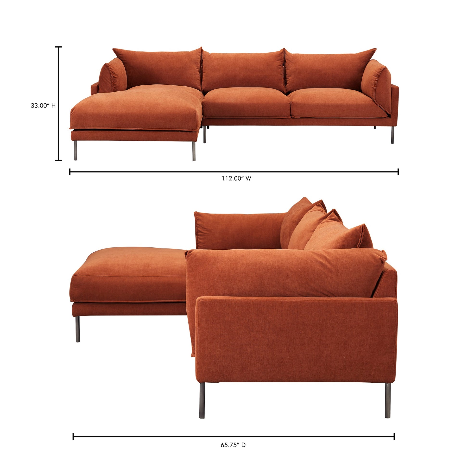 JAMARA SECTIONAL BURNT AUBURN LEFT-7