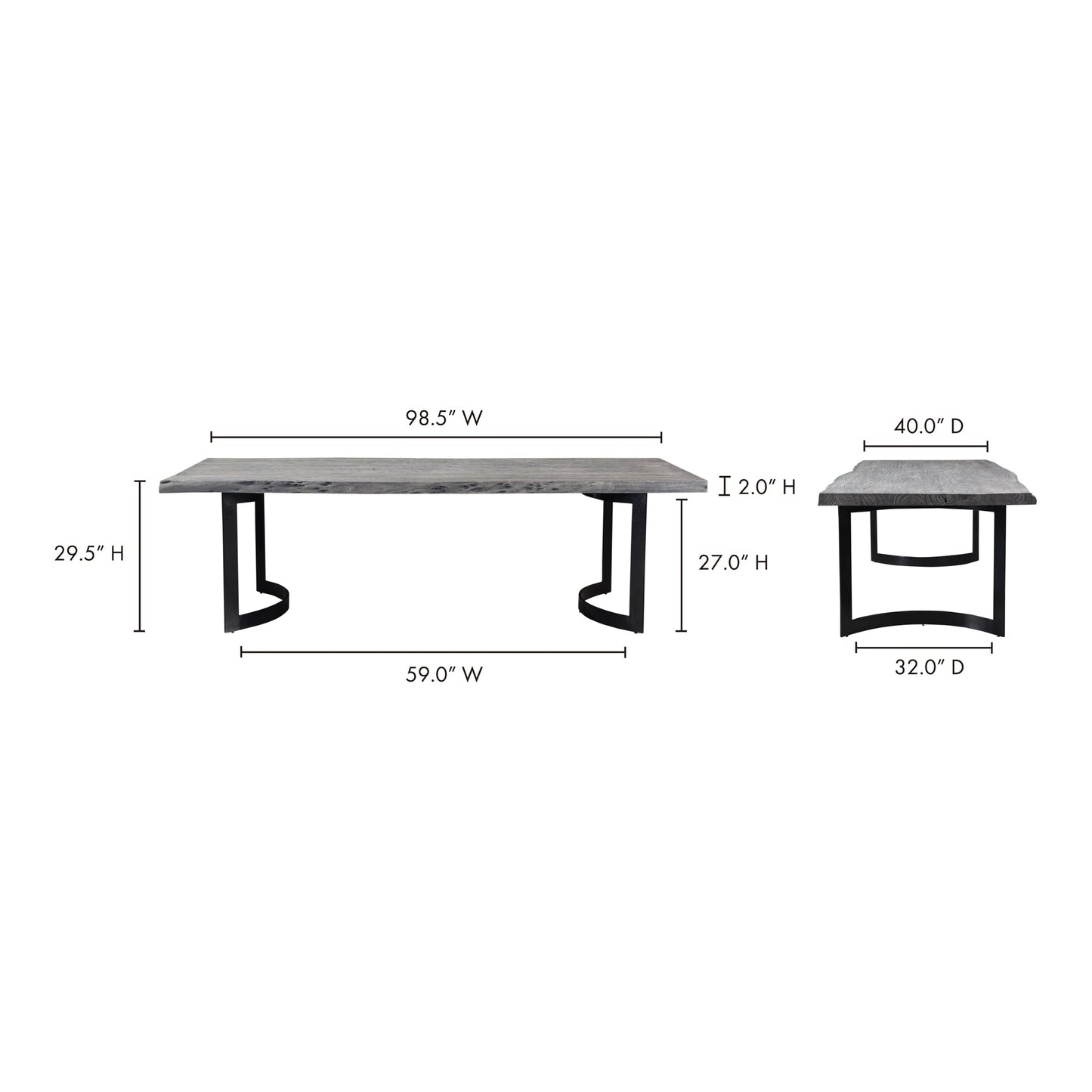 BENT DINING TABLE SMALL WEATHERED GREY-8