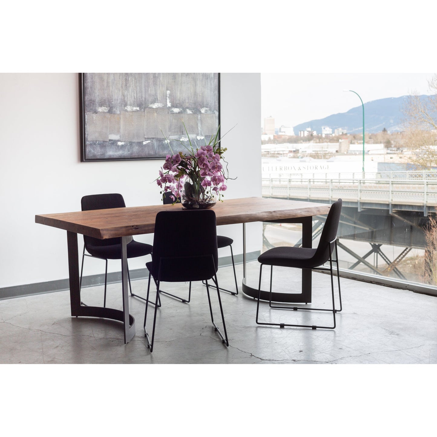 BENT DINING TABLE EXTRA SMALL SMOKED-5