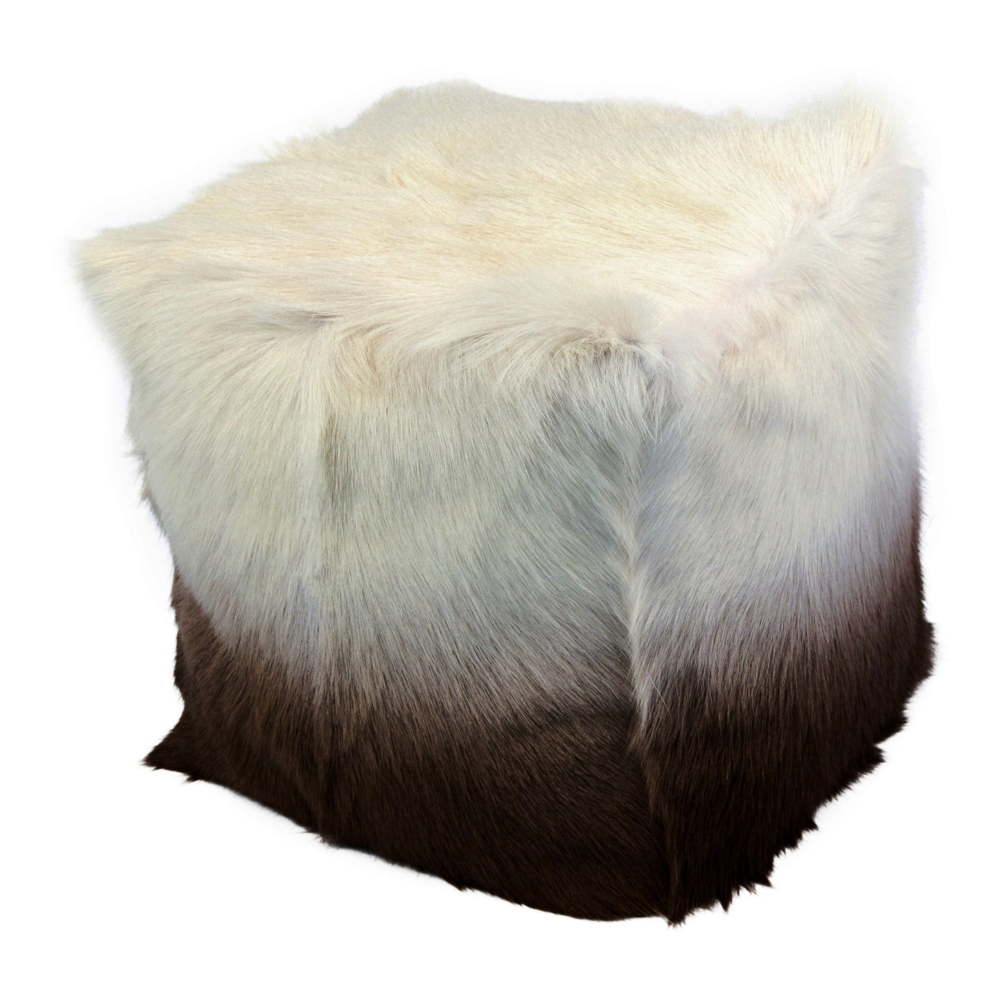 *GOAT FUR POUF CAPPUCCINO OMBRE-0