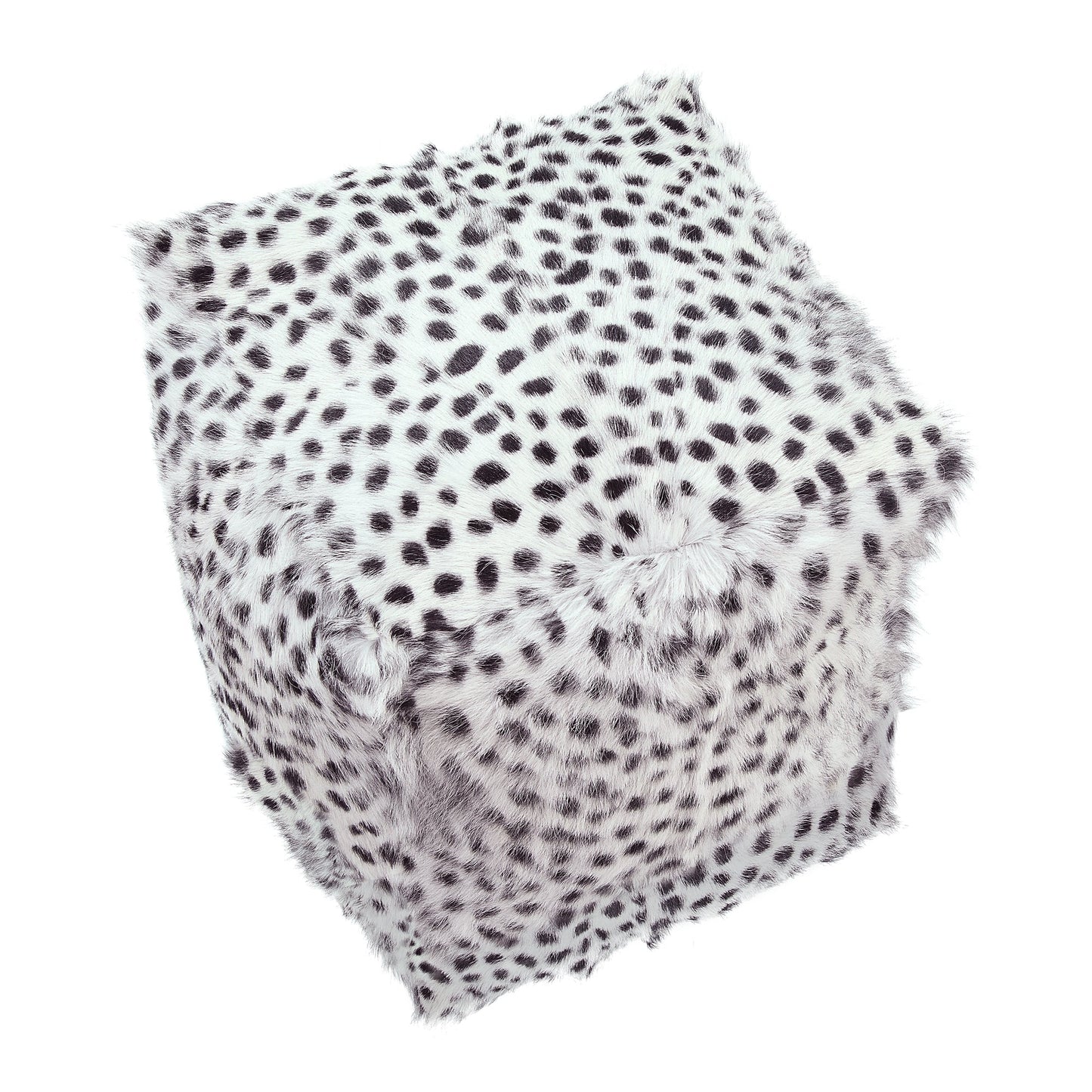 **SPOTTED GOAT FUR POUF LIGHT GREY-2