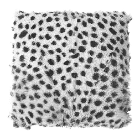 **SPOTTED GOAT FUR POUF LIGHT GREY-0