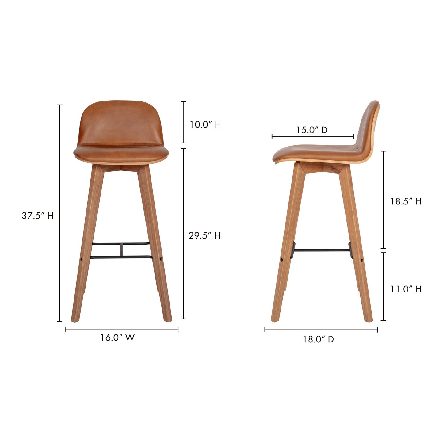 NAPOLI LEATHER BARSTOOL TAN-9