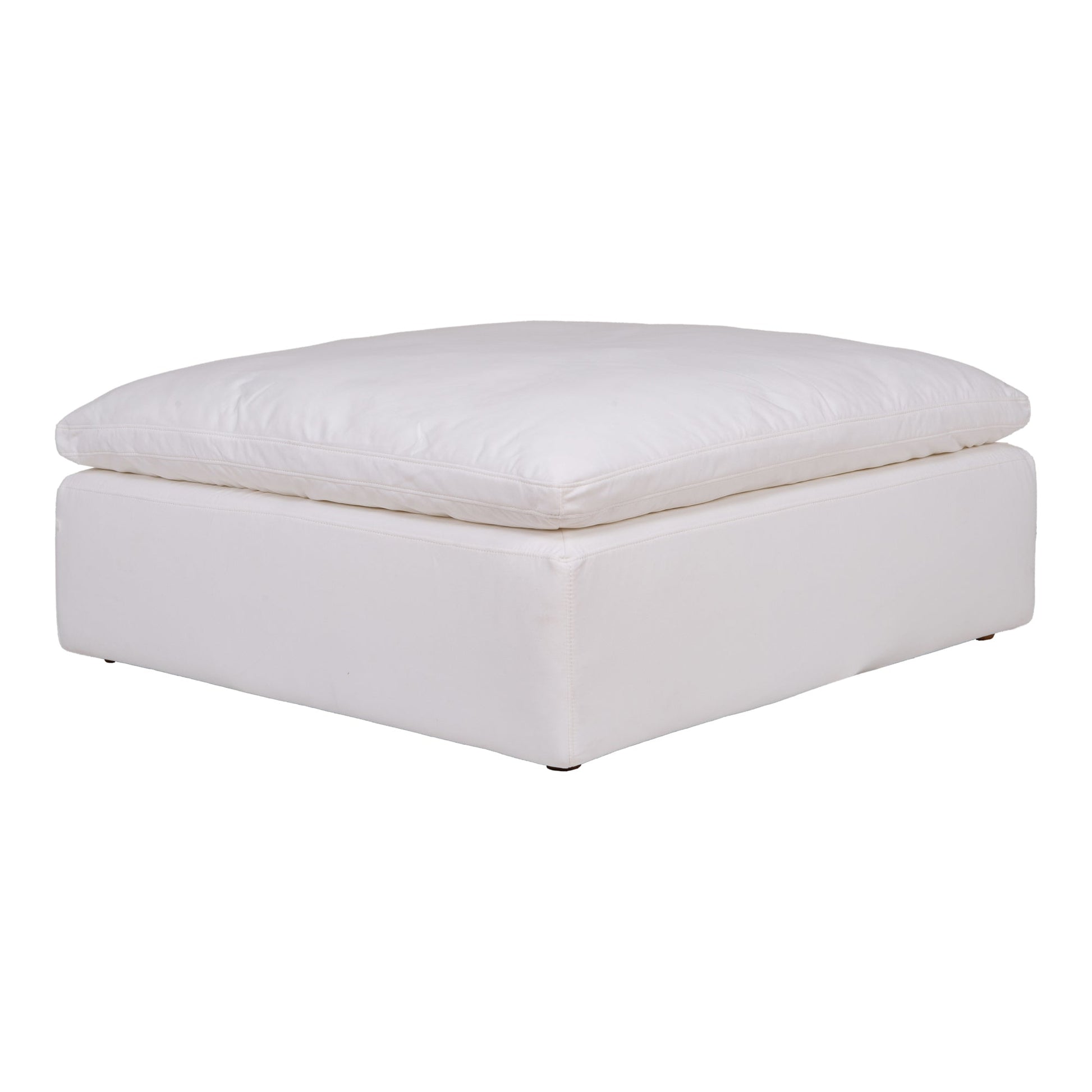 CLAY OTTOMAN PERFORMANCE FABRIC WHITE-1