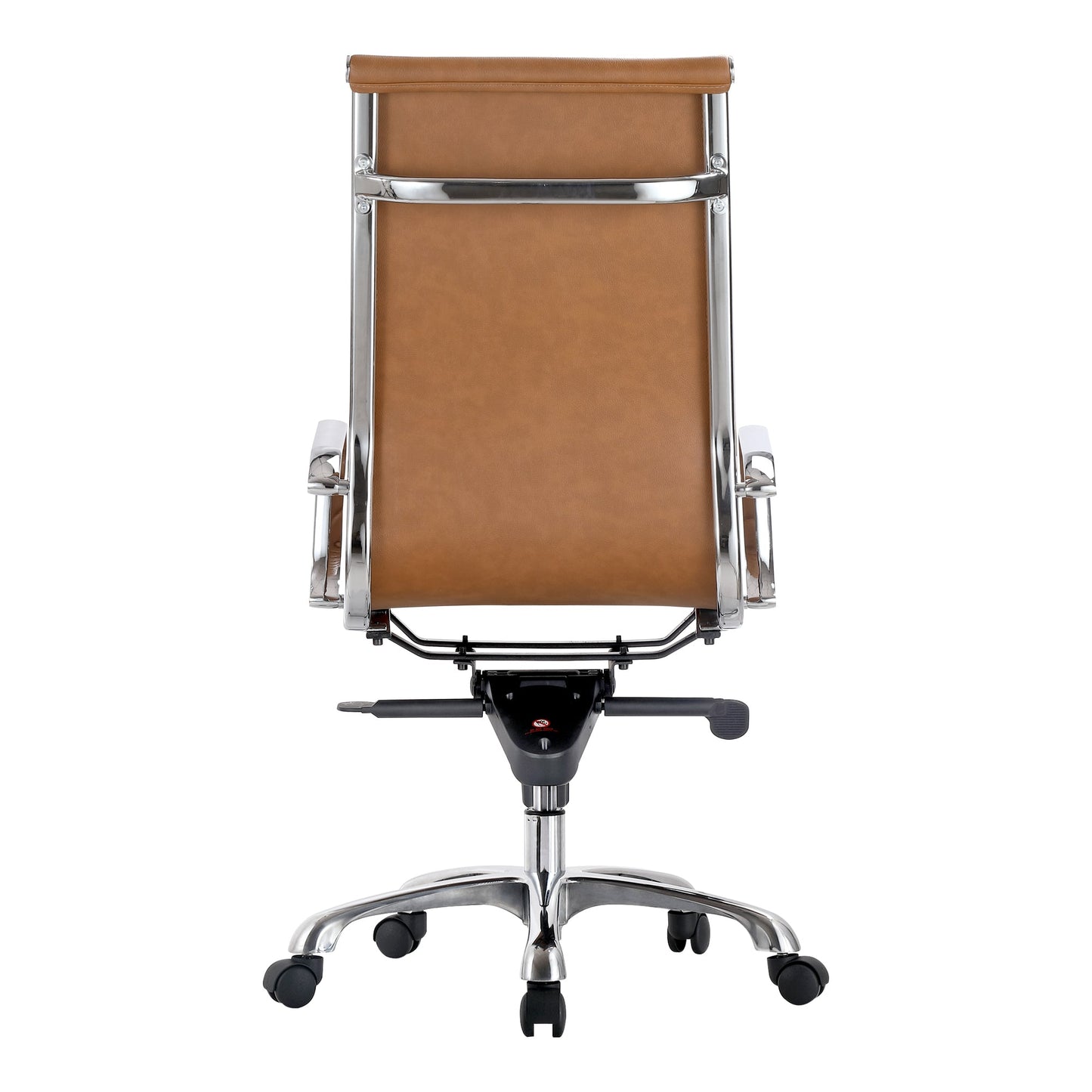 *STUDIO SWIVEL OFFICE CHAIR HIGH BACK TAN VEGAN LEATHER-3